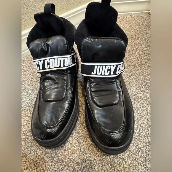 Juicy‎ Couture Women's Ladies Veronica Logo Puffer Platform Boots Black Size 8