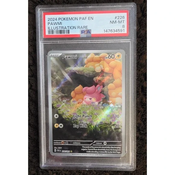 Pokemon Pawmi Illustration Rare PSA 8 Multi-Color Excellent 226/091