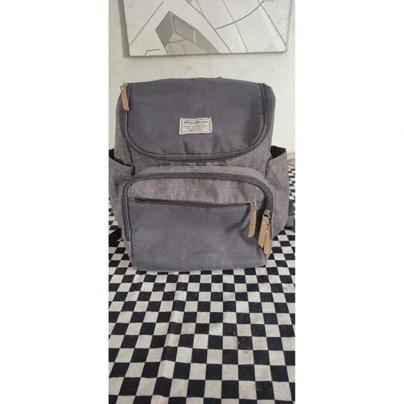 Eddie Bauer First Adventure Diaper Bag Backpack Heather Grey Tan EB21013-001
