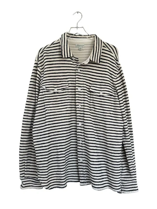 J.Crew Knit Goods Striped Terry Cloth Shirt Jacket - XXL