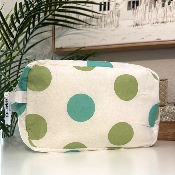 3/$15 🌸 Gerber Baby Bag Polka Dot Zippered Bag Diaper Pouch Snack Toy Wet Bag
