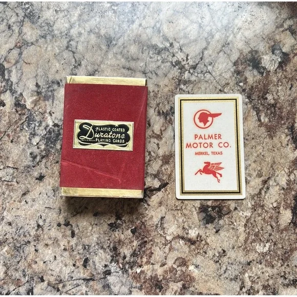 Vintage Duratone Plastic Coated Playing Cards in red and gold box.‎