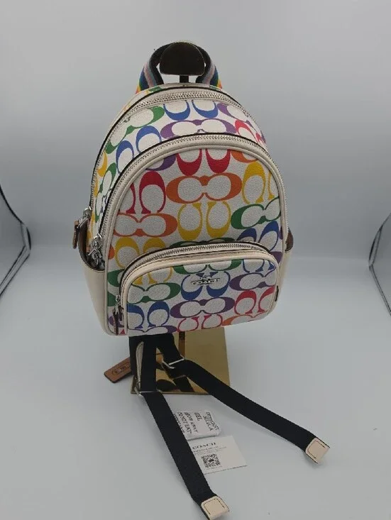 Coach Pride White Rainbow Signature Mono Mini Backpack (NWOT)✨️🌈✨️