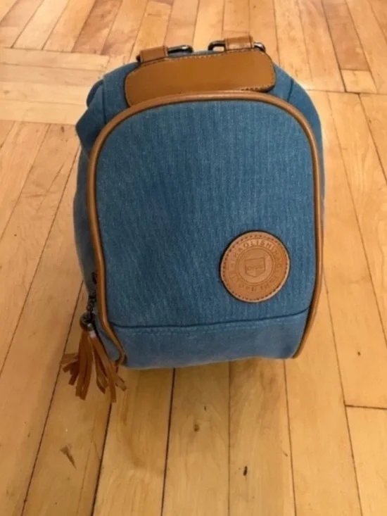 Oris Jet Setter Blue Canvas Tan Trim Small Soft Travel Backpack