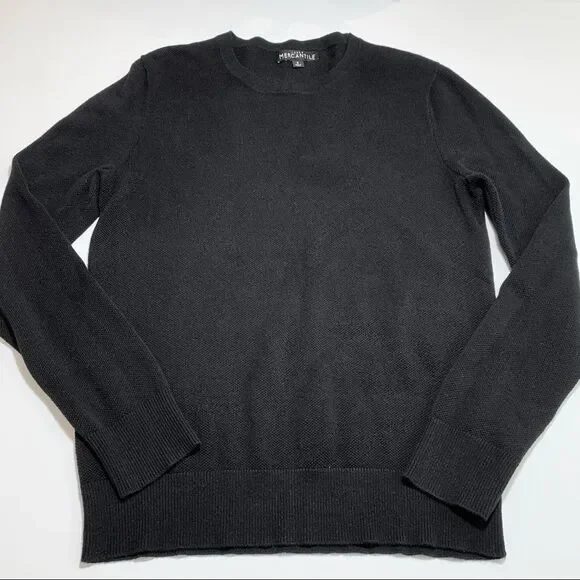 J.Crew‎ Mercantile Black Crewneck Long Sleeve Cotton Sweater S