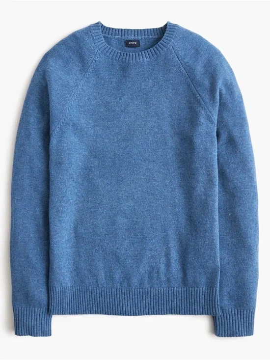 J. Crew Men’s Heathered Blue Crewneck Pullover Sweater