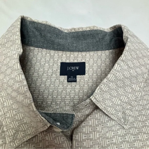 J. Crew Gray Casual Button Down Shirt with Textured Fabric
