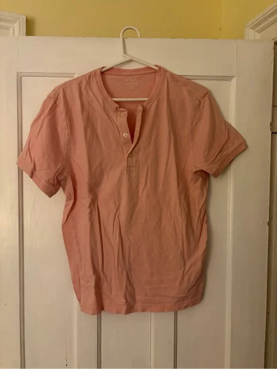 J. Crew Light Pink Henley T Shirt