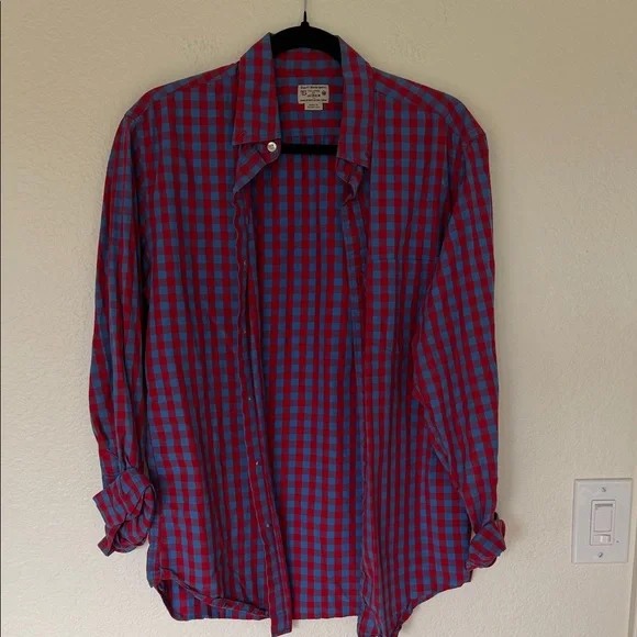 J. Crew Red and Blue Plaid Casual Shirt
