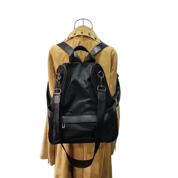 Cheruty Convertible Backpack Women Medium Black Nylon Travel Commuter Bag