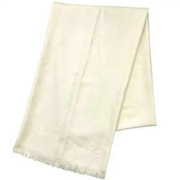 HERMES Cream Silk Scarf
