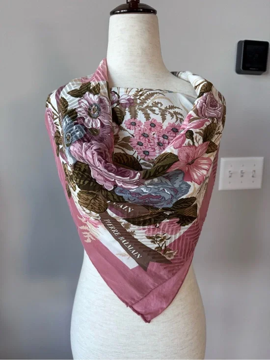 Floral Silk Scarf - Pink