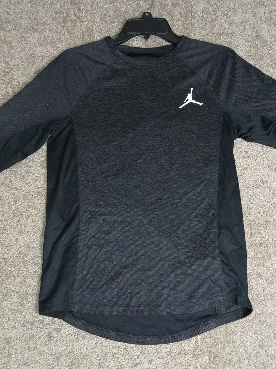Jordan Training‎ Dri Fit Men's Black/Gray Performance Long Sleeve Shirt - Small