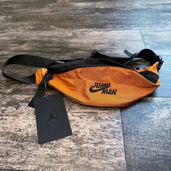 Jordan Jumpman Waist Bag Fanny Pack Orange Black‎ Mens Size Large Adjustable NWT