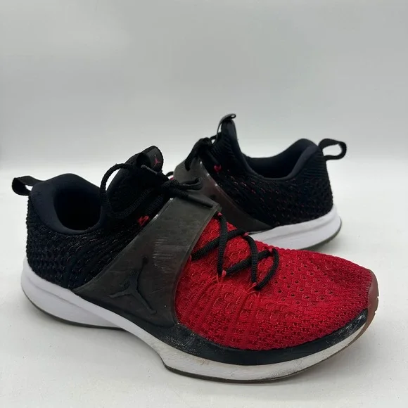 Nike 921210-601 Mens 10.5 Air Jordan‎ Trainer 2 Flynit Red/Black Running Shoes