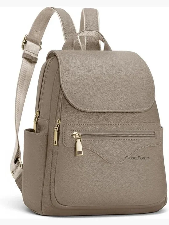 Small Vegan Leather Backpack with RFID Wallet & Tablet Sleeve