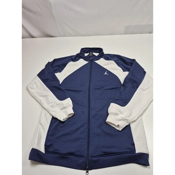 Jordan Track Jacket Mens XL Blue White Full Zip Colorblock Jumpman Logo Athletic