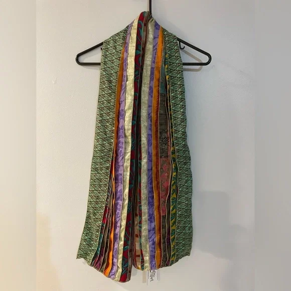 Silk scarf paths of the spirit Colorful 100% silk