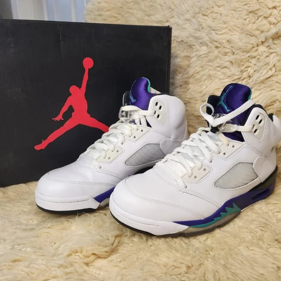 Jordan Sneakers with White and Teal Accents
