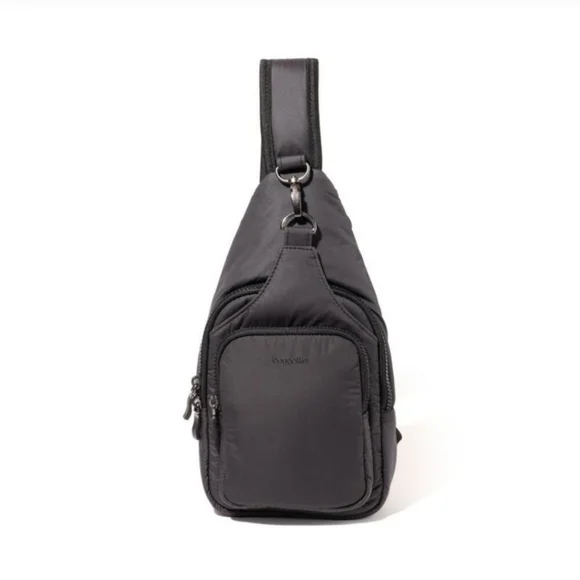 Baggallini Women's Central Park Sling Bag NWT In Black Smoke