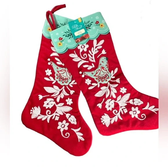 NWT Pioneer‎ Woman Mazie Stockings set of 2 Christmas Bird