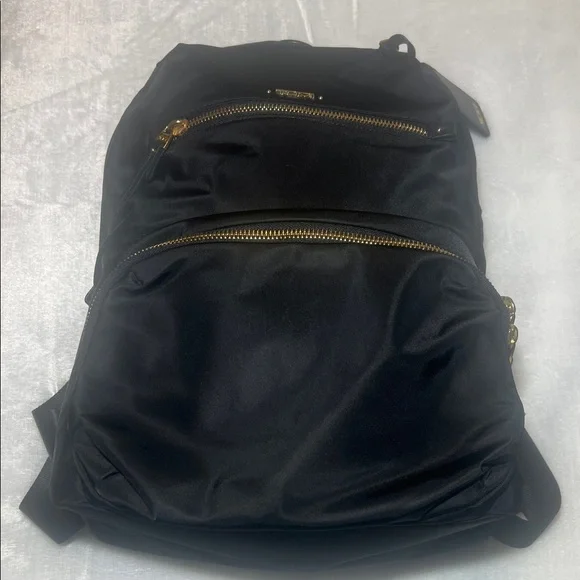 Tumi Halle Black Backpack with Gold Accents