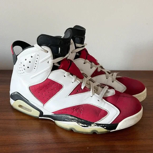 Air Jordan 6 Retro Carmine 2014 Size 12 Red White Black OG Box 384664-001