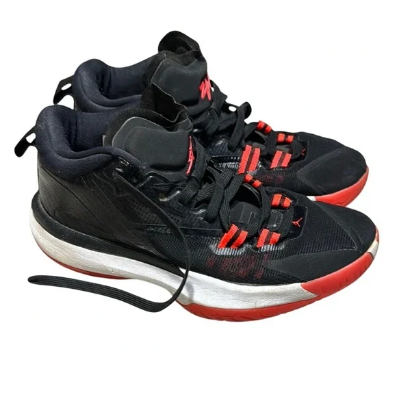 Jordan Zion 1 Bred Black Bright Crimson Basketball Shoes DA3131-006 Mens 7Y