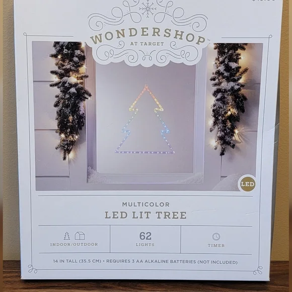 Neon Multicolor LED Lit Tree New Target Wondershop Light Decor‎ Silhouette Sign