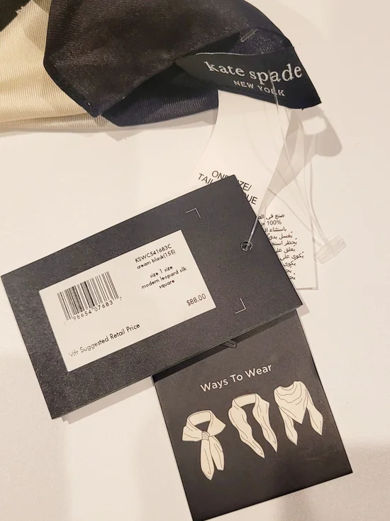 Kate Spade Leopard 100% Silk Scarf