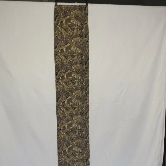 Tan silk scarf with leaves