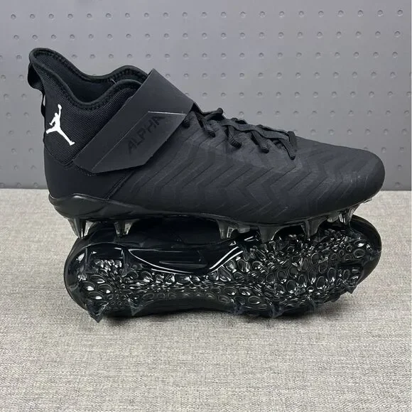 Nike Jordan Alpha Menace Pro 2 Mid Football Cleats Black CV1676-003 Men's Sz 13