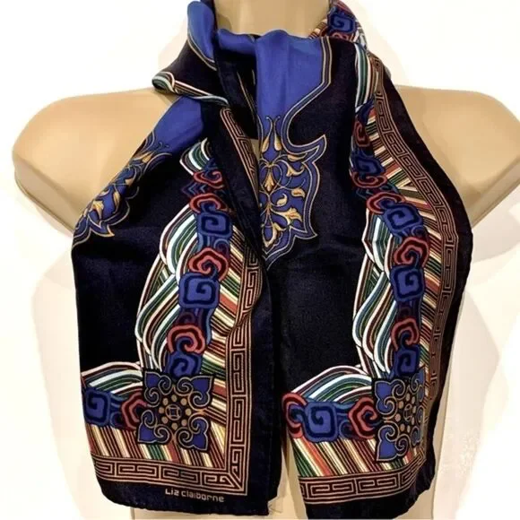 Liz Claiborne Royal Colored‎  Silk Scarf