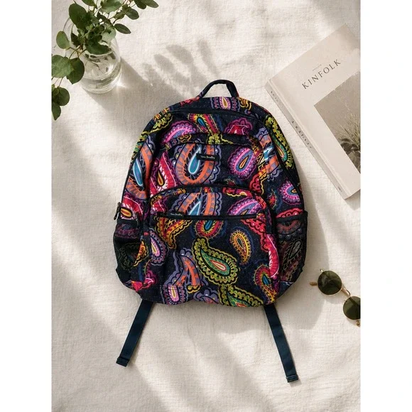 Vera Bradley Sun Valley Paisley Backpack Multi Color Campus School Bag