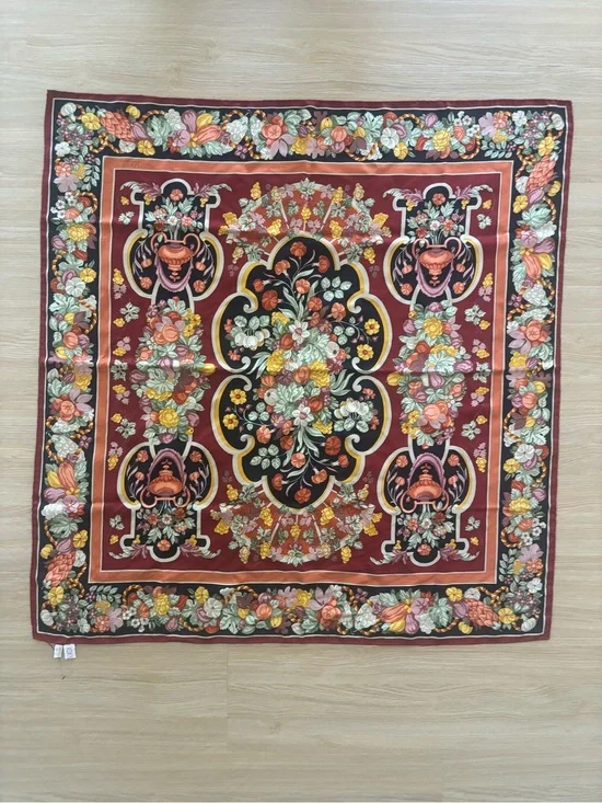 Loewe Silk Twill Floral Print Scarf