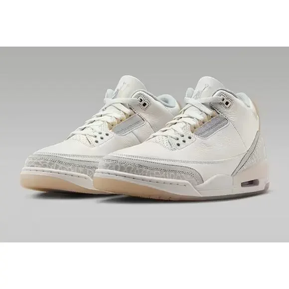 NIKE AIR JORDAN 3 Retro Craft Shoes Ivory/Grey Mist-Cream LIMITED EDITION 8.5