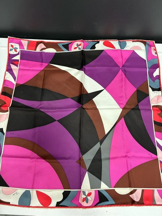Vintage Pucci Vibrant Geometric Silk Scarf