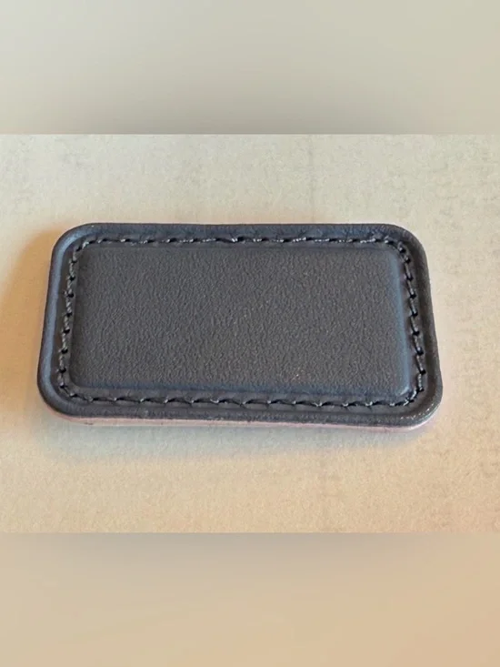 NEW Tumi Small 2” x 1-3/16” Leather Monogram Patch - DENIM BLUE color