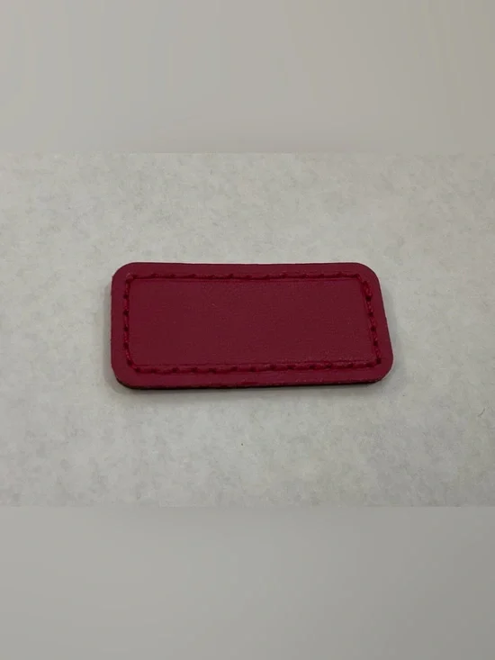 NEW Tumi Extra Small 2.0” x 15/16” Leather Monogram Patch - SOLID FUCHSIA PINK