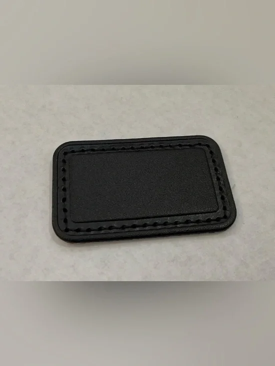 NEW Tumi Large 2-1/4” x 1-3/8” Leather Monogram Patch - CLASSIC SOLID BLACK