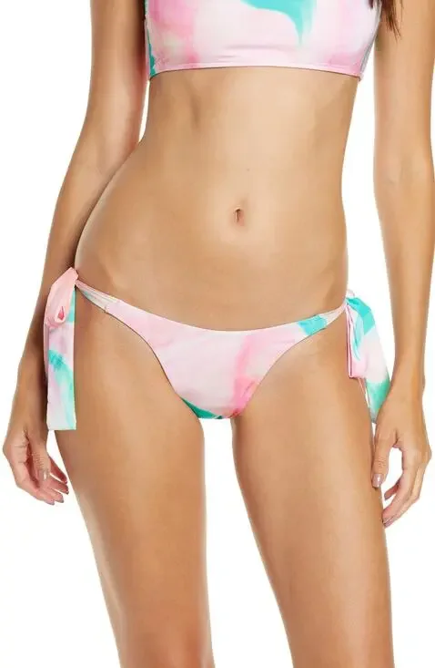 Frankies Bikinis Women's Veronica Tie Bikini Bottom Size Medium Pink NWT