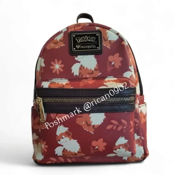 Loungefly Pokémon Growlithe Floral Allover Print Mini Backpack