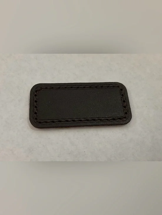 NEW Tumi Extra Small 2” x 15/16” Leather Monogram Patch - DARK BROWN