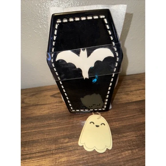 Strawberry Street Halloween Ceramic‎ Canister Coffin Bat NEW Goth Decor