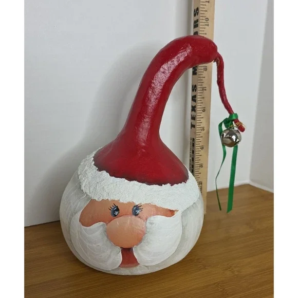 Gourd Shape Santa Claus Hand Painted Folk Art Christmas Paper Mache‎ 10