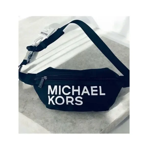NWT Gorgeous Michael Kors Signature Sling Bag Fanny Pack with Silver Hardware