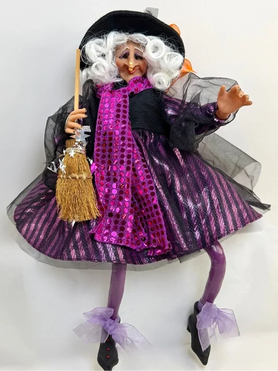 Vintage Singing Witch Shelf Sitter Halloween Figure “Double Double Toil Trouble”