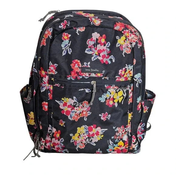 Vera Bradley Lighten Up Grand Backpack Tossed Posies Computer/Travel/School