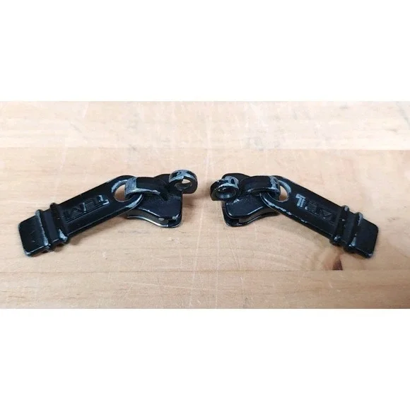 2x Genuine TUMI Replacement Locking Zipper Pulls Sliders Black Metal 1/2 Inch