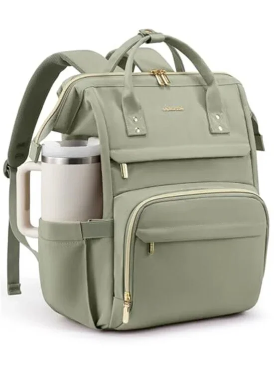 Womens Laptop Backpack Travel Bag With Stanley Cup Holder Teacher Nurse